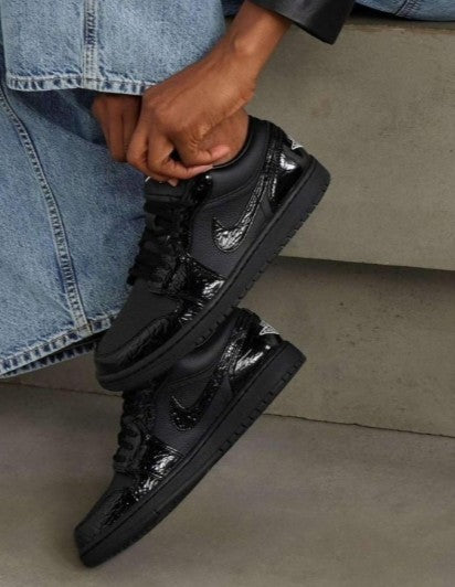 N_ike Air Jordan 1 Low Black Croc
