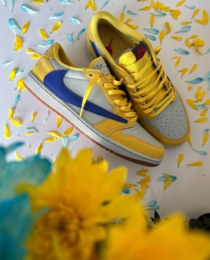N_ike Air Jordan 1 Low OG Travis Scott X CANARY Semi UA