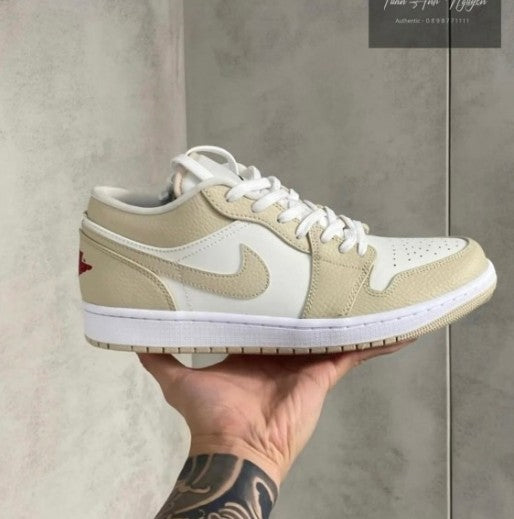 N_ike Air Jordan 1 Low SE Sail Rattan University Red