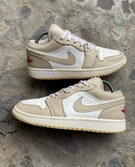 N_ike Air Jordan 1 Low SE Sail Rattan University Red