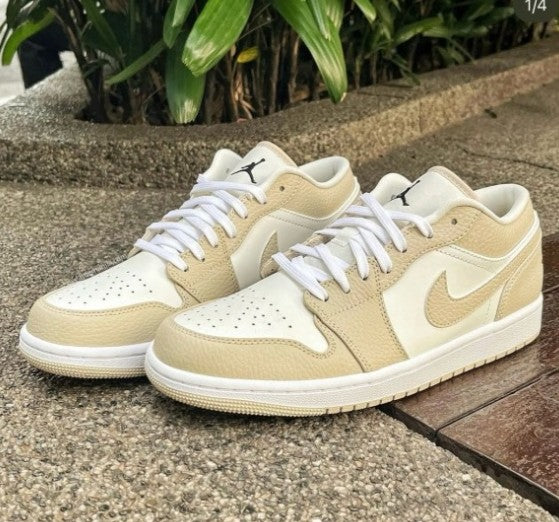 N_ike Air Jordan 1 Low SE Sail Rattan University Red