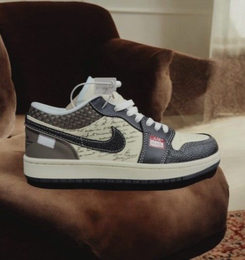 N_ike Air Jordan 1 Low Print Mail Brown